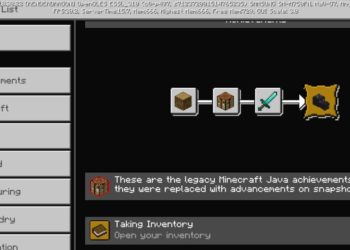 Menu from Achievements Mod Minecraft PE