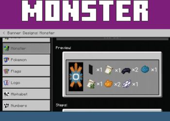 Monster Banner from Banners Mod for Minecraft PE