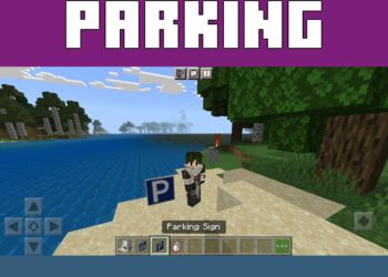 Parking Sign from Banners Mod for Minecraft PE