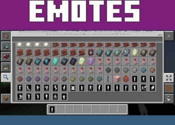 Inventory from Emotes Mod for Minecraft PE