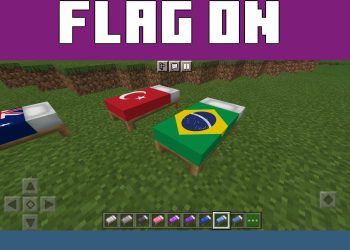 Flags on the Bed from Brazil Texture Pack for Minecraft PE