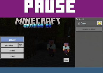 Pause from Optifine Texture Pack for Minecraft PE