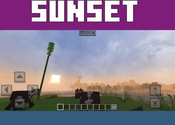 Sunset from Nova Shader for Minecraft PE